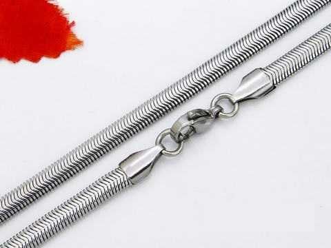 Gładki łańcuszek sprężynka linka stal chirurgiczna srebrny 60 cm L854