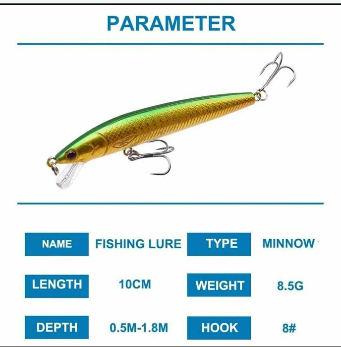 Набор воблеров 10 шт. Воблер. Блесна.Приманка на щуку,  окуня, судака.