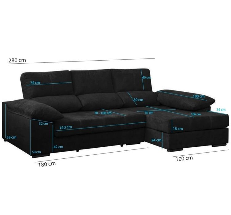 Sofa chaise lounge Dany com cama