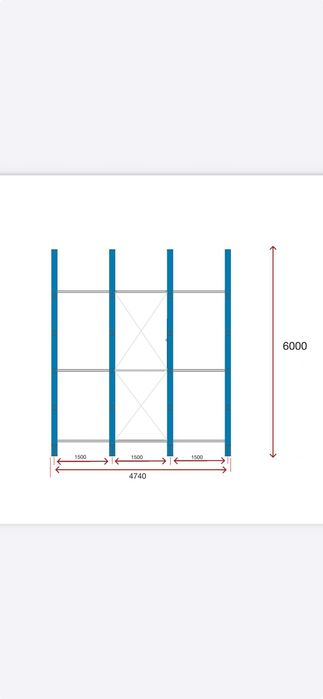 Regał magazynowy wspornikowy dwustronne H600cm dłużycowe JAK NOWE