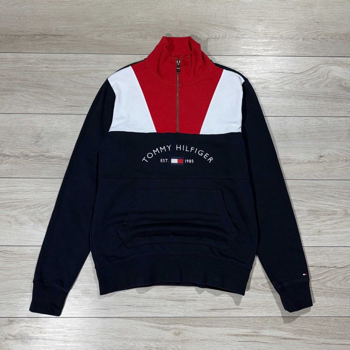 Кофта Світшот Томмі Хілфігер Tommy Hilfiger Colorblock Quarter-Zip, M, Оригінал