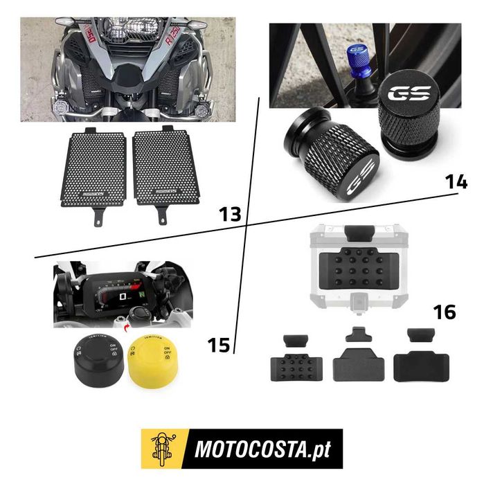 Acessórios BMW - Proteções, Piscas LED, Películas TFT - MOTOCOSTA