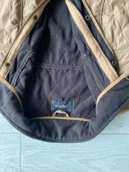 Kurtka pikowana brązowa styl angielski