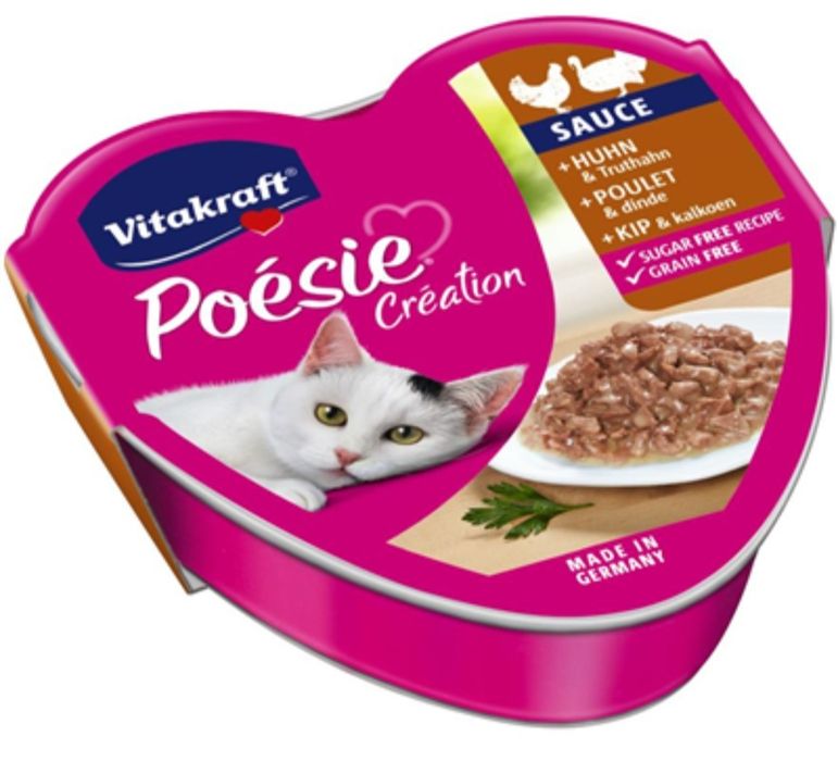 VITAKRAFT POESIE CREATION kurczak z indykiem w sosie 10x85g