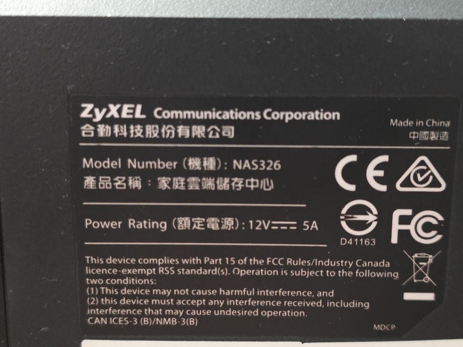NAS Zyxel Nas326