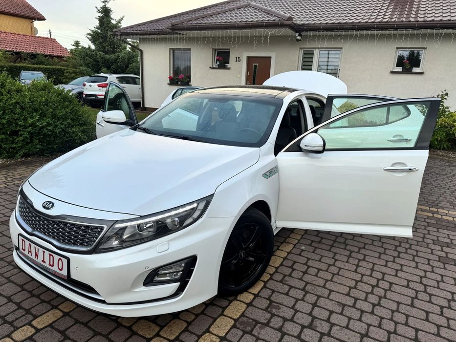 Kia Optima 2.0 Hybryda automat biala perla ledy super stan niski przebieg warto