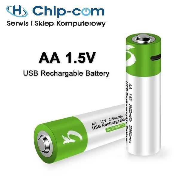 Akumulatory AA 1.5V 1280mAh Daweikala z Gniazdem USB-C do Ładowania
