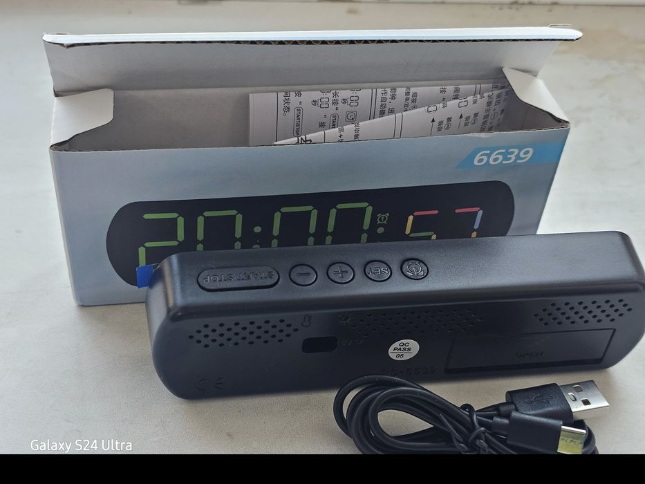 Цифровий годинник будильник, температура, таймер, USB LED часы