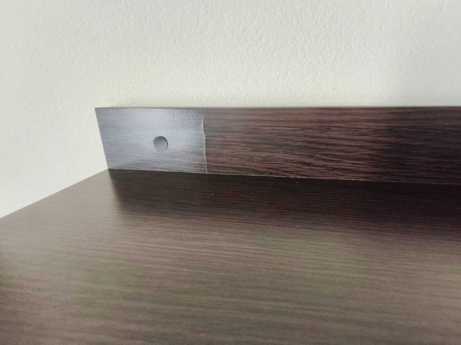 Komplet 3 półek ściennych 60 × 18 cm – ciemny brąz