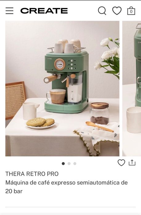 Máquina de café Create - Thera Retro Pro - Máquina De Café Expresso Semiautomática De 20 Bar
