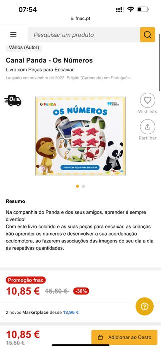Canal Panda - os Números (livro com peças de encaixar)