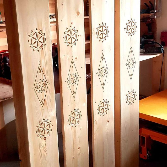 Parzenice, szpalety, dekoracja ścienne w stylu regionalnym