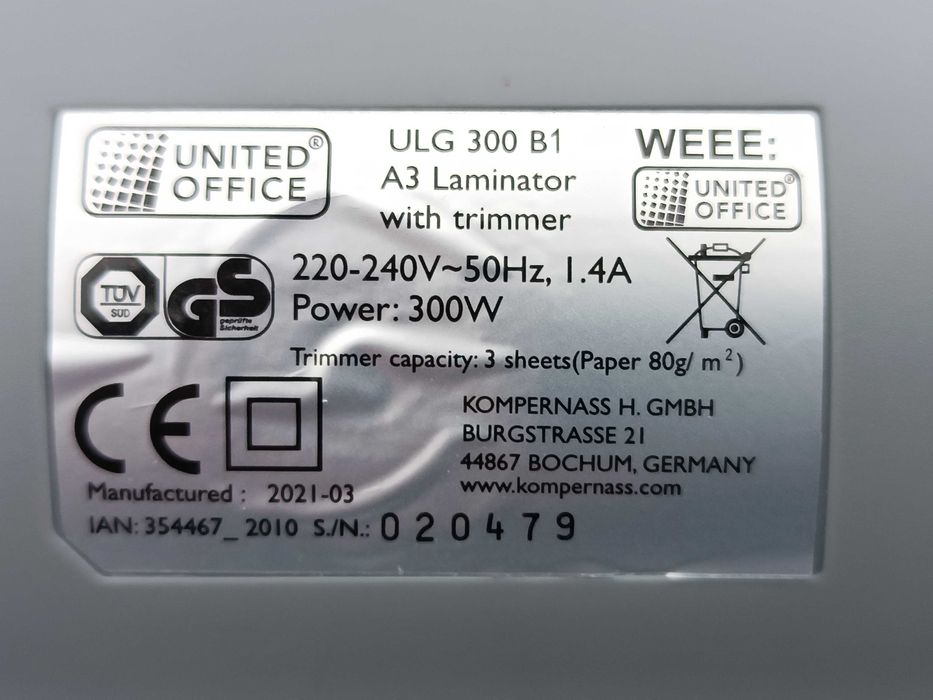 Ламинатор United Office ULG 300 B1 DIN A3