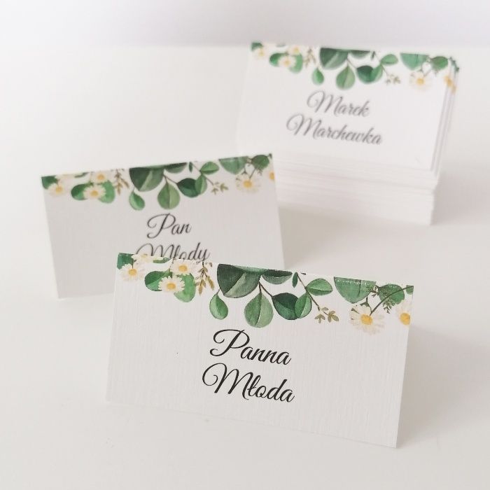 Winietki na stół weselny STOKROTKI