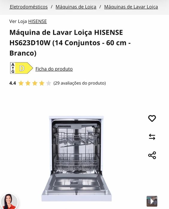 Maquina de lavar loica branca marca Hisence com muito pouco uso e com garantia