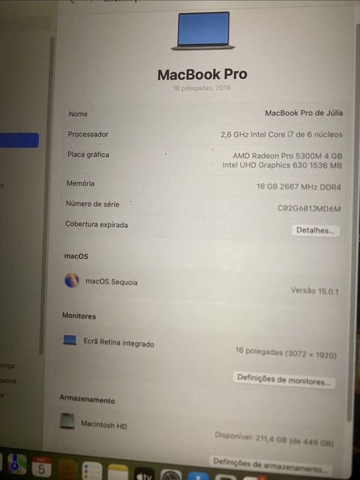 MacBook Pro de 16 polegadas com TouchBar