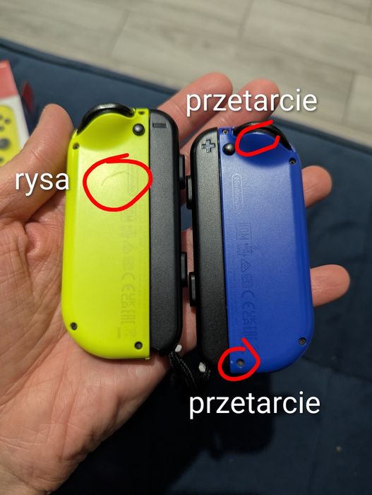 Nintendo Switch Joy-con oryginalny dwie sztuki niebieski żółty pad