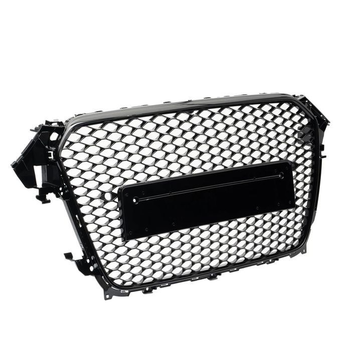Grelha frontal para Audi A4/S4 B8 12-15 Em Plastico ABS Look RS4 com aro em preto piano brilhante compatível com a versão Standart e S-Line