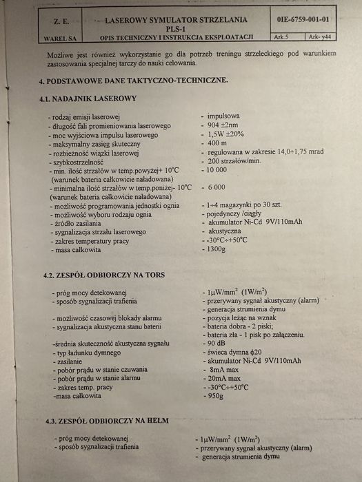 Laserowy System Strzelania PLS-1 WAREL - Komplet