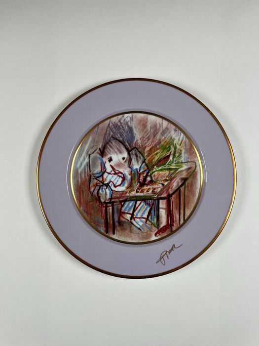 Júlio Pomar Prato em porcelana "o estudioso"