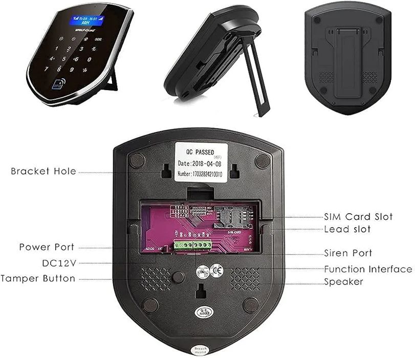 Wolf-Guard WM2GR-P 433MHz WiFi e sistema de alarme de segurança GSM co