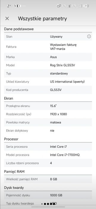 Okazija Laptop Asus rog strx