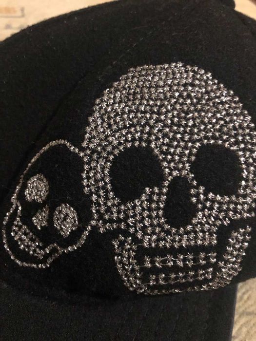 Кепка + шарф с принтом "череп"
