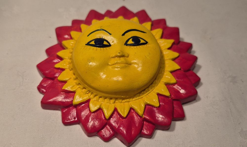 Ceramiczne słonko ręcznie malowane odlew do powieszenia