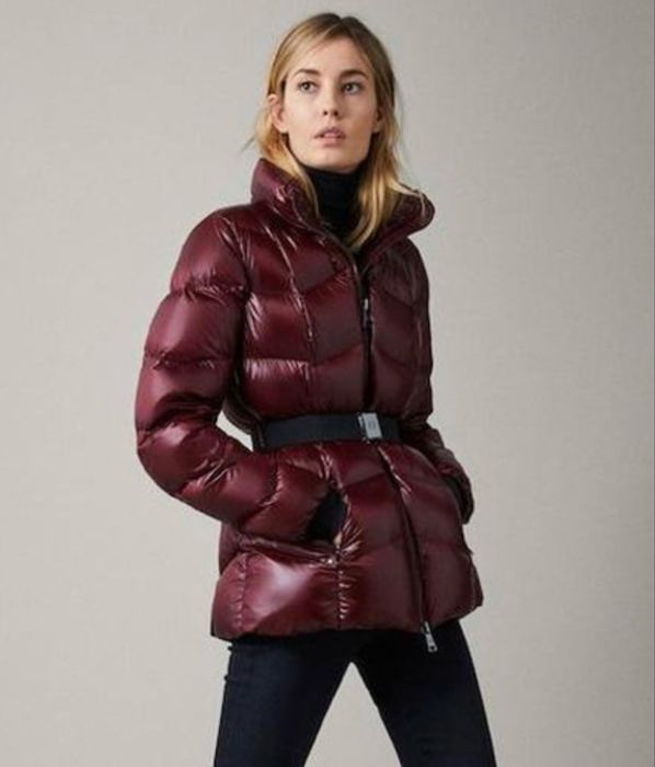 Продам пуховик куртку Massimo dutti ,xs бургунді