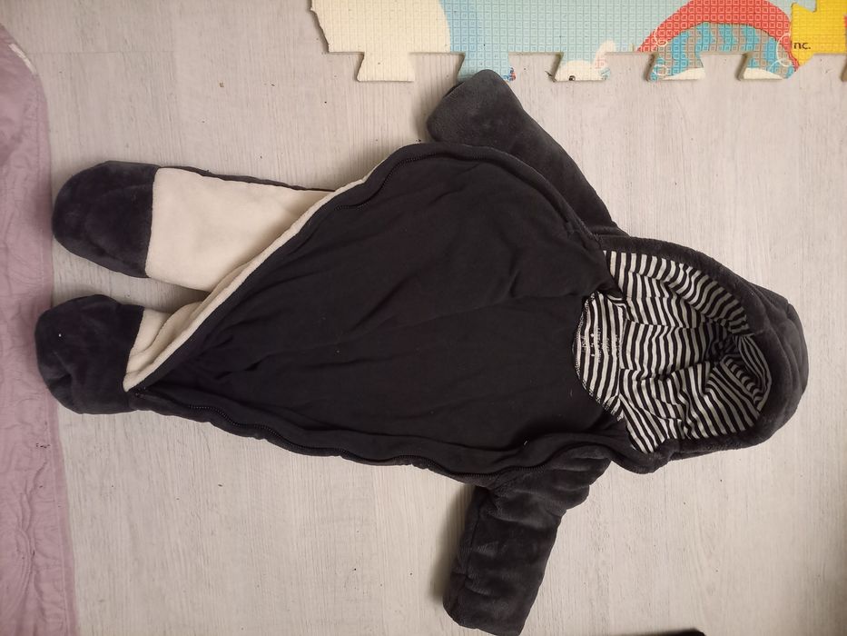 Kombinezon zimowy rozm 74 6-9 miesiecy gruby miś panda