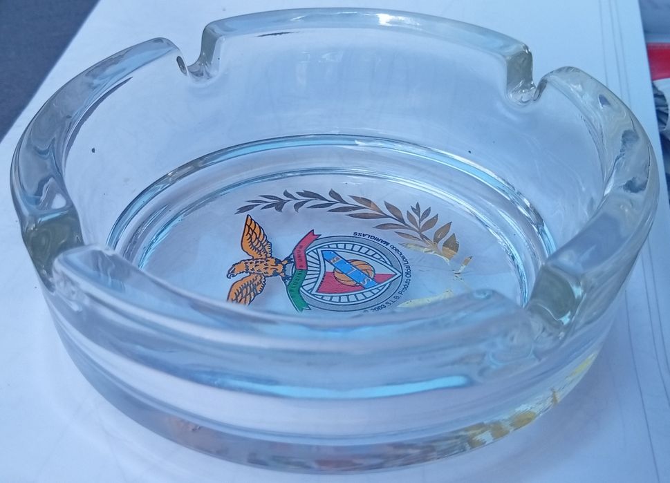 Cinzeiro de vidro antigo do Benfica