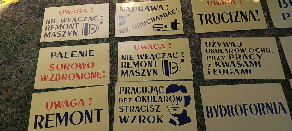 Stare metalowe tablice PRL