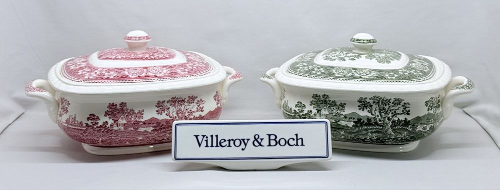Фарфоровые супницы террены фирмы Villeroy Boch серии Rusticana Wild Rose Burgenland Basket производство Германия