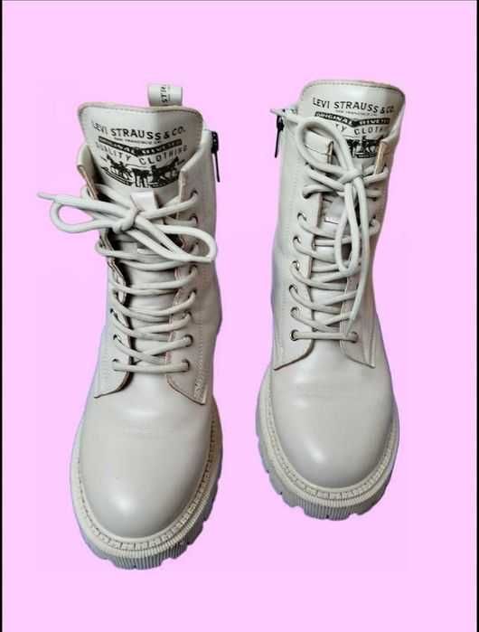 Levi's winter beige Ботинки милитари 37р зимние сапоги женские