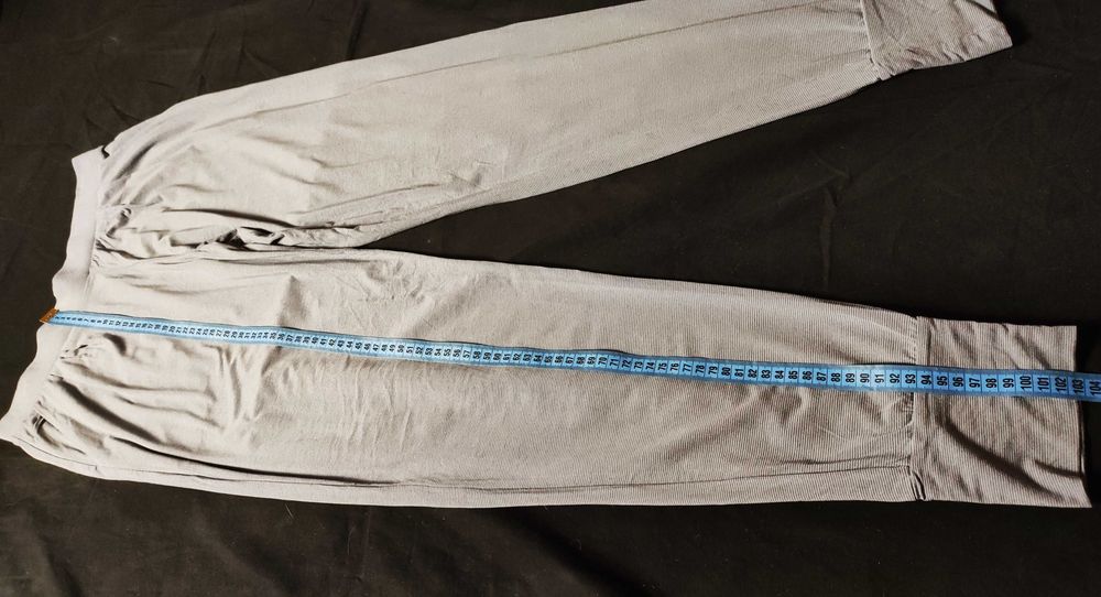 Spodnie joggero-haremki Change M, niebieskie w drobne paski, homewear