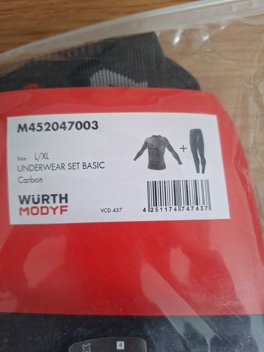 Bielizna termiczna męska WURTH komplet.