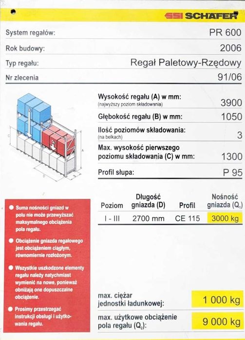 Regał paletowo-rzędowy
