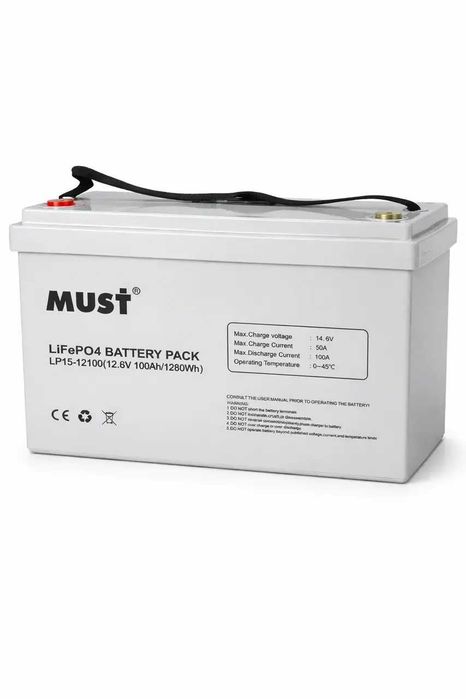 Аккумулятор MUST LP1500-12100 12V 100Ah с BMS LiFePO4
