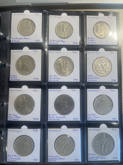 Moedas de prata checoslovaquia 1928 a 1993