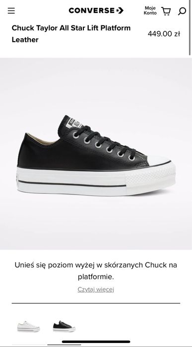 Trampki  Converse Chuck Taylor All Star  na platformie  rozmiar 37