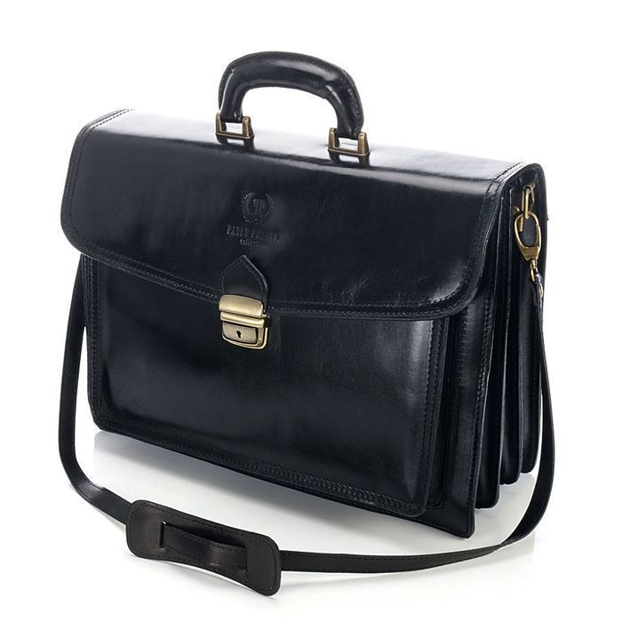 Ekskluzywna skórzana teczka męska aktówka N04-BL