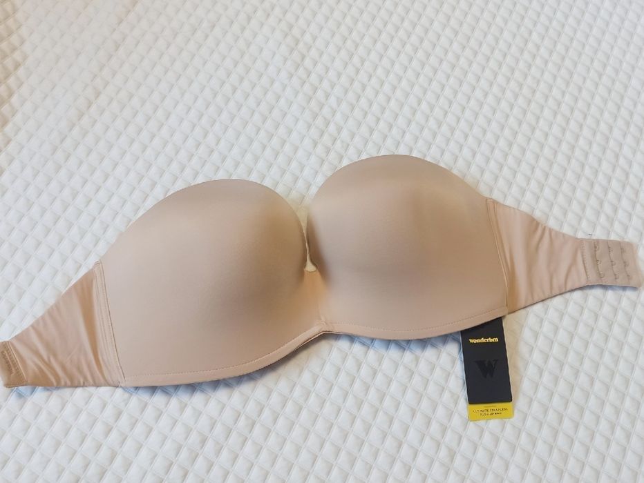 65H Wonderbra W032D samonośnu beżowy nude strapless