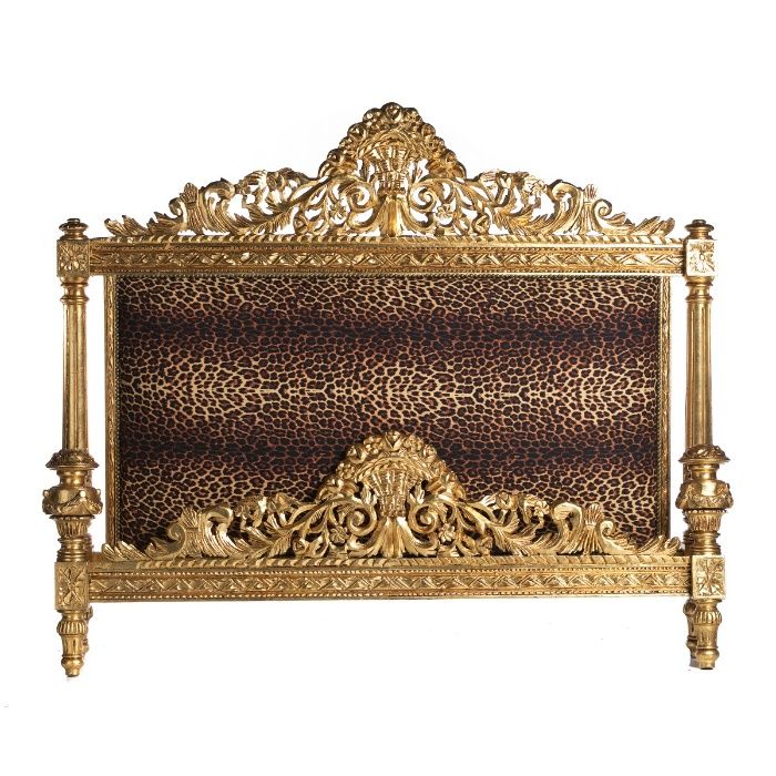 Cama Madeira Entalhada Dourada 1