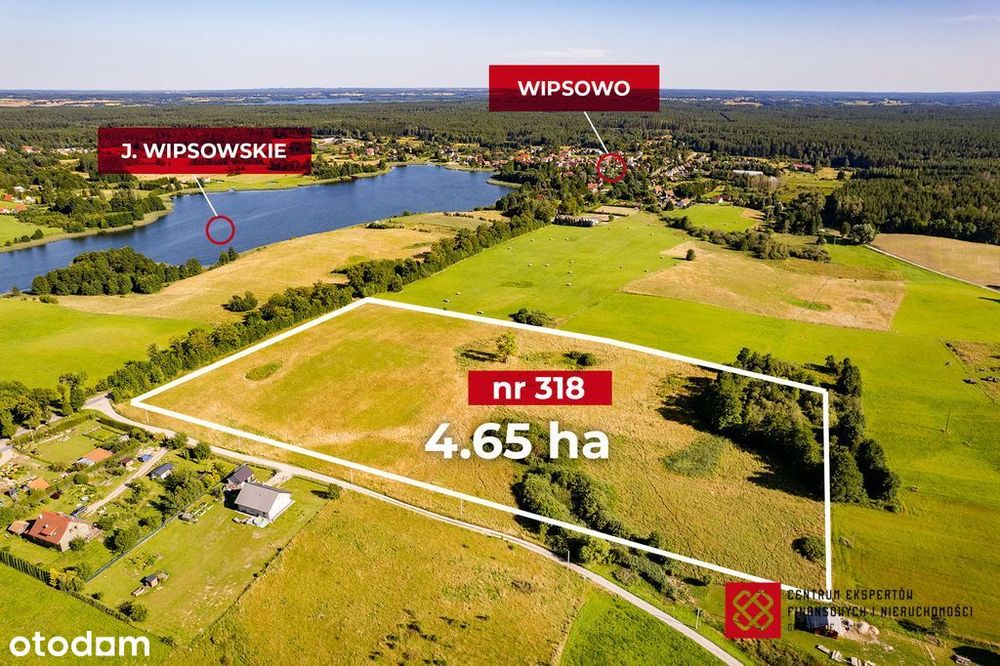 Działka budowlana Wz Wipsowo przy jeziorze