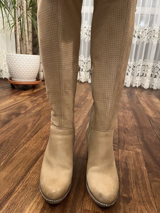 skórzane kozaki rozm. 40