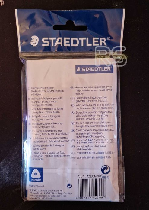 Staedtler - Esferográficas Retráteis Triangulares Ballpoint