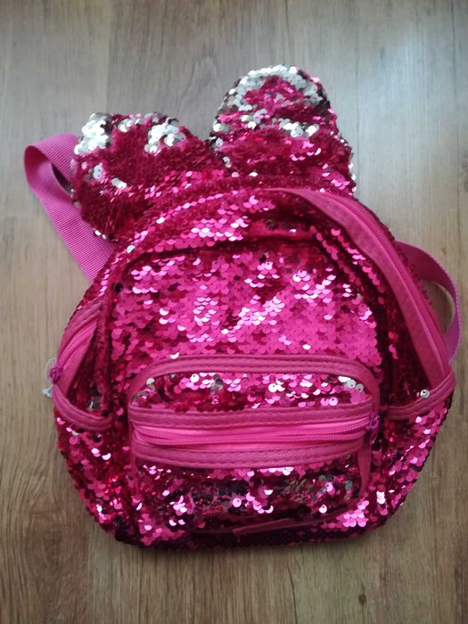 Różowy plecaczek, cekinowy plecak dla dziewczynki