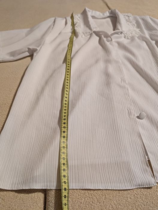 Damska bluzka z ażurowym kołnierzykiem roz.XXL