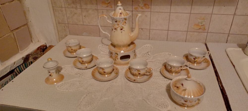 Кофейний фарфоровий сервіз "Ягідка"