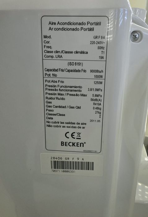 Ar condicionado portátil Becken